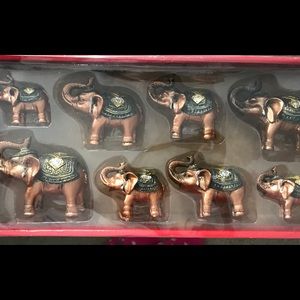 8 bronzed elephants